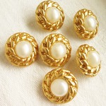 ■再販■20mm■10個入■ ヴィンテージボタン  パールホワイト　 [1606-20] アクセサリーに!! 