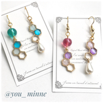 シンプルステンドグラスピアス/ノンホールピアス