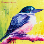 ○ 油絵・フレーム付き ○ - Square S -Wild bird 03- 