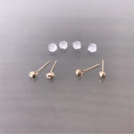 【14KGF】小さな丸玉or六角形玉のTiny triangleピアス