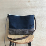 【専用出品】グレンチェック ネイビー 麻かごショルダー