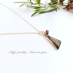 ＊再販＊14kgf smoky quartz × garnet necklace