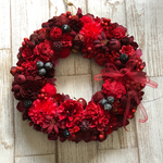 赤とボルドーの大きなクリスマスリース kiku×felt　X'mas-berry-berry