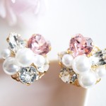 【30％OFF】ピンクハート・ビジューピアス（イヤリング） ~ pink heart bijou ~