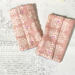 抱っこひも用よだれパッド⭐️ダブルガーゼ♪リバーシブル ピンクフラワーサークル＆デニムリボン