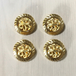 ●18㎜● ANTIQUE GOLD BUTTON ROUND DESIGN CABOCHONS
