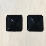 VINTAGE SQUARE PYRAMID BLACK CABOCHONS