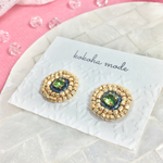 ✴︎Green elegant Bijou✴︎刺繍✴︎イヤリング✴︎ピアス✴︎ハロウィン✴︎秋✴︎お呼ばれ