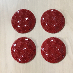 VINTAGE CLARET RED CIRCLE FLOWER DESIGN CABOCHONS