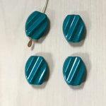 VINTAGE DARK GREEN OVAL TWEST BEADS