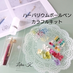 【再販】ハーバリウムボールペン(ワインレッド)☆カラフルキット☆+クリアケース