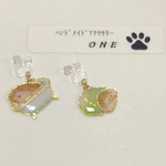 レジン ハリネズミ イヤリング ピアス