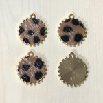 LEOPARD FUR FLAT GOLD CHARM PARTS