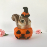 ハロウィン・羊毛フェルト・リス・シマリス