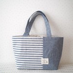 ■オーダー品■　切り替えランチトート　マリン*ブルー