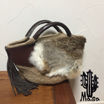 麻バッグ★ラビットファー✖︎フリンジ