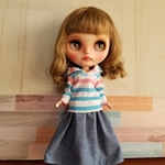 ブライス☆アウトフィット☆シンプルロングスカートのカジュアルコーデ
