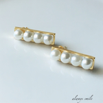 4連パール＊ピアス(ホワイト)