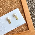 半円パール×スターダスト ノンホールピアス（ピアス可）