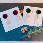 violet&deepgreen ベルベットリーフ＊ピアス&イヤリング