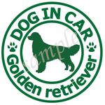 犬 ステッカー（ゴールデンレトリバー_白緑）防水　車用