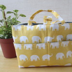 黄色いぞうさんのバッグインバッグ