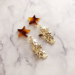 べっ甲の流れ星☆彡ピアス、イヤリング