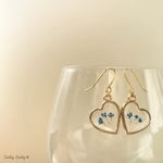 ［再販］ハート×かすみ草  レジンイヤリング／ピアス