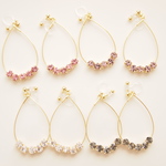 4colors　カラーストーン♡　しずくフープピアス/樹脂ノンホールピアス（イヤリング） 