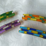タイル模様のバレッタ