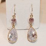 18金 華麗なクリスタルキューピックジルコニアピアス