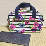 みき茶様専用☆保冷バッグ 花ボーダー柄 オーダー