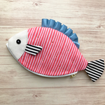 お魚コインケース ピンクストライプ