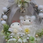 雪の妖精と雪うさぎのリース（シルバー）