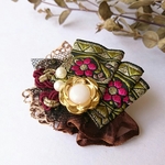 Flower garden  Ribbon  ヘアクリップ