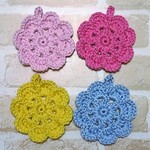 ♥セール♥お得なお花４個セット　アクリルたわし　No.2