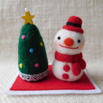 クリスマス飾り　雪だるまとツリー
