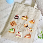 Cafe-sweets☆羊毛刺繍トート〜スイーツ&すいーつ🍰