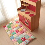 * ラプセニ * 　極厚タイプ　52cm×95cm　四角つなぎのパッチワークキルトマット　kukka263
