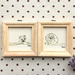 お部屋に癒しのアート Ｋｅｉちゃんファブリックミニアートペアセット 『みつめあい 』