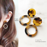 秋❇️べっ甲×べっ甲 ゴールドリング ピアス/イヤリング