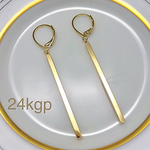 24kgpゴールドバーフレンチフックピアス
