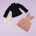 【22cmドール】【B品】♡リカちゃんコーデュロイサロペットSET♡    