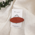 ○オーバルレザーパッチンピン○レンガ色