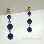 【新色】ワントーンピアス/イヤリング　ダークインディゴ　チタン　アレルギー対応