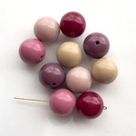 丸玉ビーズ＊20mm＊スモーキーカラー＊ピンク系ミックス＊10個