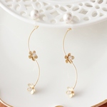 ジュエルフラワーとパール　イヤリング／ピアス