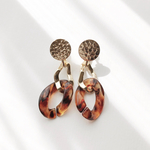 ウェーブチェーン ベッコウ ピアス/イヤリング