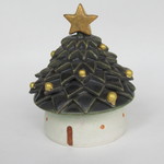 陶製蓋物　クリスマスツリーハウス