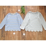 【100～140】もくもく長袖Tシャツ　ボーダー【受注制作】